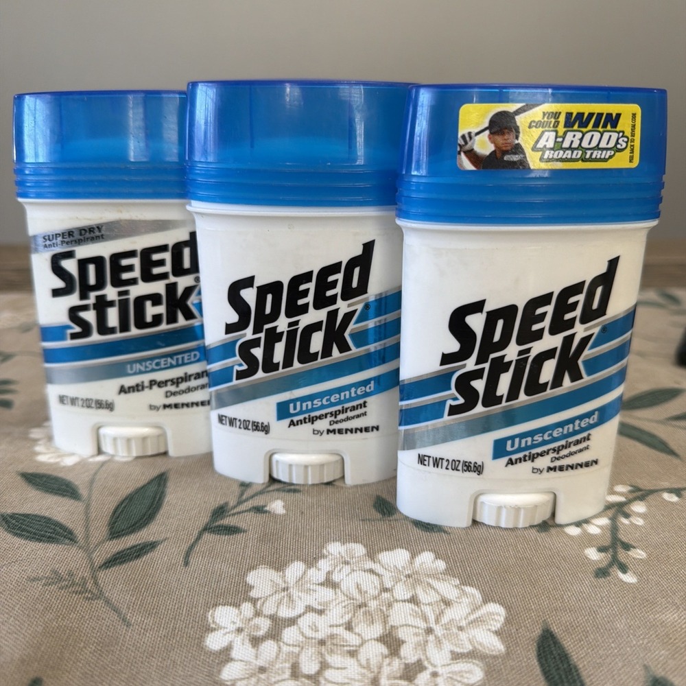 3 Speed Stick Unscented Antiperspirant Deodorant New Old Stock By Mennen VTG